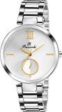 Analogue White Round Dial Watch For Women's B L1044 WT CH