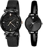 Analogue Women's & Girls' Watch Black Dial Black Colored Strap