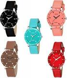 Analogue Women's Watch Assorted Dial Assorted Colored Strap Pack Of 5