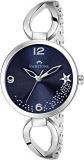 Analogue Women's Watch Blue Dial Silver Colored Strap