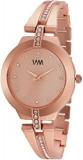 Analogue Women's Watch Gold Dial Rose Gold Colored Strap