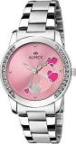 Analogue Women's Watch Pink Dial Silver Colored Strap