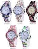 Analogue Women's Watch White Dial Multicolour Strap Pack Of 5