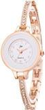 Analogue Women's Watch White Dial Rose Gold Colored Strap