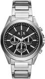 Armani Exchange Analog Black Dial Silver Band Men's Stainless Steel Watch AX2600