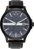 Armani Exchange Leather Analog Multi Colour Dial Men Watch Ax2411, Black Band