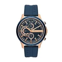 Armani Exchange Silicone Hampton Analog Blue Dial Men Watch Ax2440, Blue Band