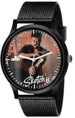 AROA Watch New Watch for Leo Series : Vijay with Gun Model : 829 Black Metal Type Analog Black Strap Watch Red Dial for Men Stylish Watch for Boys