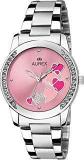 Aurex Analouge Pink Dial Watch Water Resistant Silver Color Strap Wrist Watch For Women/Ladies/Girls AX LR533 PKC