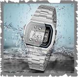 Azon Brand Digital Silver Colour Vintage Square Dial Unisex Wrist Watch For Men Watch For Women Pack Of 1 GASIO SILVR