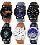 BEARDO Analogue Men's & Boys' Watch Assorted Dial Assorted Colored Strap Pack of 6