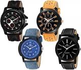 BEARDO Analogue Men's & Boy's Watch Multicolored Dial Assorted Colored Strap Pack Of 4