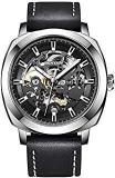 BENYAR Automatic Mechanical Skeleton Leather Strap Men's Watch