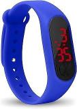 Bhudhar Digital Unisex Adult Watch Black Dial Colored Strap Dark Blue