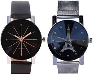 BID Analogue Black Dial Belt Hybrid Women's Watch Combo Pack of 2 Latest Fast Selling Combo 2019