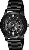 Black Dial Black Chain With Day Date Functioning Analogue Watch For Men And Boys