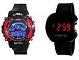 Blutech Combo Of 2 Digital Black Dial Kids Watch 1736