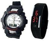 BLUTECH S Shock Small White Dial & Led Black Rubber Led Boys And Girls_unisex DIGITAL WATCHES