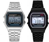 Brand 2 Combo Digital 4 Colours Vintage Square Dial Unisex Water Resist Watch For Men Women Pack Of 2