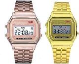 Brand Digital Colours Vintage Square Dial Combo Unisex Wrist Watch For Men Women Pack Of 2 WR