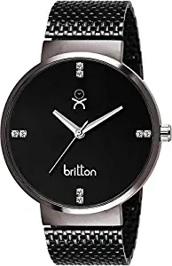 Britton Black Dial Men's Analogue Watch BR GR46 BLK BLK SCH