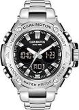 Carlington Analog Digital Sports Watch: Chronograph, Dual Time, Alarm, Stopwatch, Water Resistant, Shock Resistant, Back Light Display The Perfect Watchs For Men CT9107