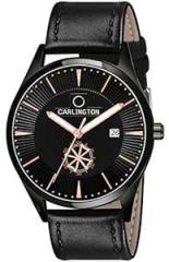 Carlington Analog Watch for Men Stainless Steel Dial with Date and Leather Band Wrist Watch | Gifts for Rakhi | Gifts for Men | Rakshabandhan Gift