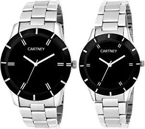 CARTNEY Solid Analogue Black Dial Men and Women Watch Couple watch CTPAR 1