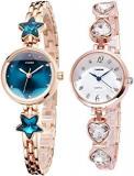 Casera Analog Rose Gold And Copper Star Diamond Wrist Watch For Girls And Women