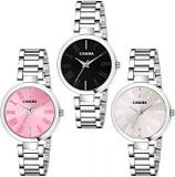 Casera Analogue Girl's Watch Multicolored Dial Silver Colored Strap