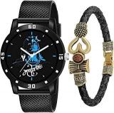 casera Mahadev Dial And Mahadev Bracelet And Watch Combo Set For Boy And Men