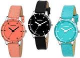 Casera Women's Watch Multi Colored Strap Pack Of 3