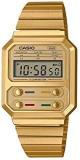 Casio Digital Gold Dial Unisex Adult Watch A100WEG 9ADF