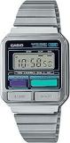 Casio Digital Silver Dial Unisex's Watch A120WE 1ADF Stainless Steel, Silver Strap