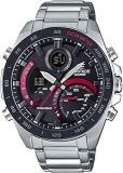 Casio Edifice Analog Digital Black Dial Silver Band Stainless Steel Men Watch ECB 900DB 1ADR EX499