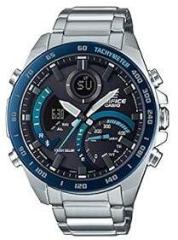 Casio Edifice Analog Digital Black Dial Silver Band Stainless Steel Men Watch ECB 900DB 1BDR EX500