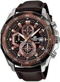 Casio EDifice EFR 539L 5AVUDF Brown Analog Dial Brown Leather Band Men's Watch Chronograph 100M Water Resistant EX194