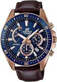 Casio EDifice EFR 552GL 2AVUDF Blue Analog Dial Brown Leather Band Men's Watch Chronograph 100M Water Resistant EX358