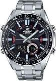 Casio Edifice EFV C100D 1AVDF Black Analog Digital Dial Silver Stainless Steel Band Men's Watch World Time 100M Water Resistant EX438