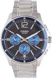 Casio Enticer Analog Stainless Steel Black Dial Silver Band Men Watch MTP 1374HD 2AVIF A1646