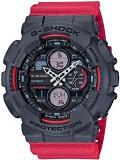 Casio G Shock Analog Digital Red Dial Men's Watch GA 140 4ADR G978