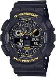 Casio G Shock GA 100CY 1ADR Black & Yellow Analog Digital Dial Black Resin Strap Men's Watch Shock And 200M Water Resistant G1486