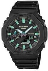 Casio G Shock GA 2100RC 1ADR Black & Rusted Analog Digital Dial Black Resin Strap Men's Watch Shock and 200M Water Resistant G1388