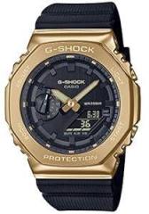 Casio G Shock GM 2100G 1A9DR Gold IP Black Analog Digital Dial Black Resin Strap Men's Watch Shock and 200M Water Resistant G1278