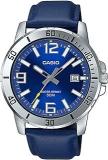 Casio Men Leather Analog Blue Dial Watch Mtp Vd01L 2Bvudf A1737, Band Color Blue