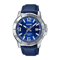 Casio Men Leather Analog Blue Dial Watch Mtp Vd01L 2Bvudf A1737, Band Color Blue