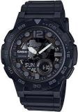 Casio Men Resin Youth Combination AnalogDigital Black Dial Watch Aeq 100W 1Bvdf Ad217, Band Color Black