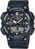 Casio Men Resin Youth Combination AnalogDigital Black Dial Watch Aeq 110W 1Avdf Ad207, Band Color Black