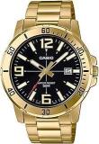 Casio Men Stainless Steel Enticer Analog Black Dial Watch Mtp Vd01G 1Bvudf A1367, Band Color Gold