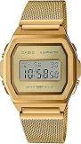 Casio Unisex Stainless Steel Digital Gold Dial Watch A1000Mg 9Ef, Band Color Gold